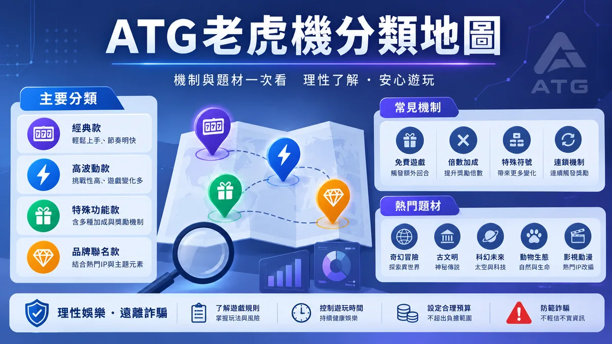 金盈匯 ATG 老虎機分類:機制與題材地圖